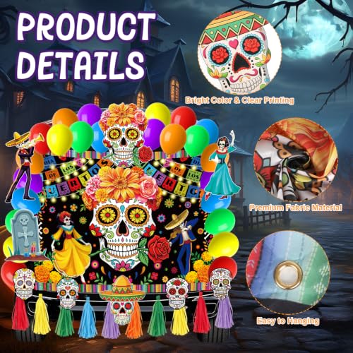 Día De Los Muertos Trunk or Treat Car Decoration Kit Halloween Fiesta Party Supplies