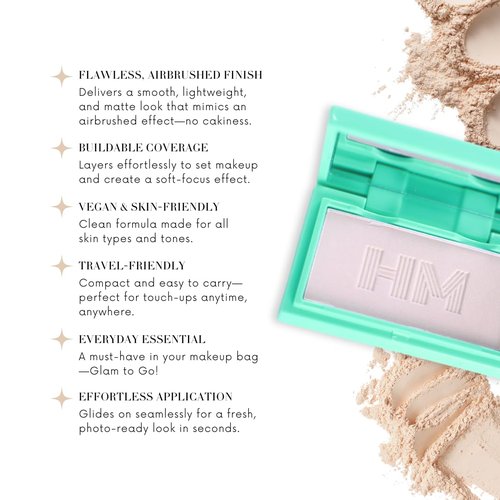 Haute Minute Travel Size Mini Pressed Powder - Complexion Perfection for On-the-Go | Neutral Dark