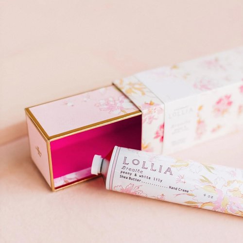 Lollia Hand Cream - Moisturizing Peony & White Lily Scent | Quick-Absorbing 4 oz Luxury Lotion