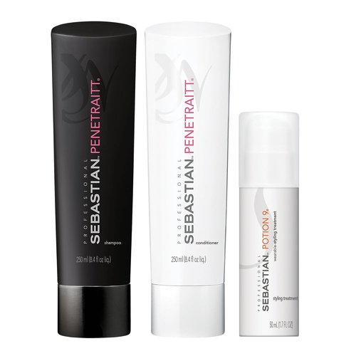 Sebastian Professional Shampoo & Conditioner Set - 8.4 Fl Oz with Trial Size Potion 9 Treatment - 1.7 Fl Oz