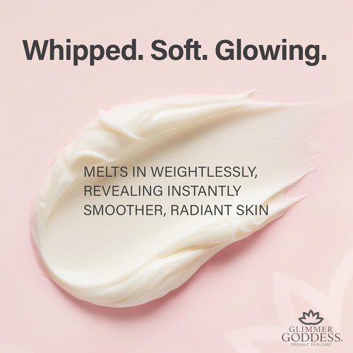 Glimmer Goddess Organic Whipped Body Butter - Moisturizing Cream with Shea & Cocoa Butter | Lavender & Lemon, 8oz