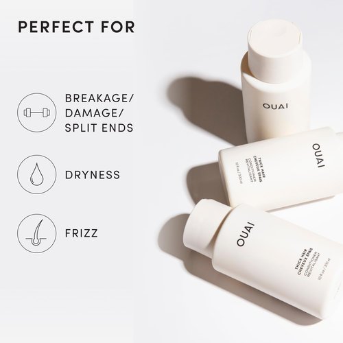 OUAI Thick Hair Conditioner - Moisturizing Formula for Dry, Frizzy Hair - 10 Oz, Paraben & Sulfate Free