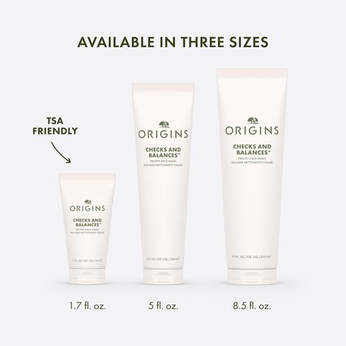 Origins Checks and Balances Frothy Face Wash | Gentle Face Cleanser for All Skin Types | With Mint, 5 Fl Oz