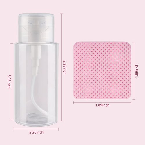 1080 PCS Pink Lint Free Nail Wipes, Eyelash Extension Wipes, Super Absorbent Soft Non-Woven with a Pump Dispenser Bottle Disposable Nail Polish Remover for Polish Clean Acrylic Nails Remover