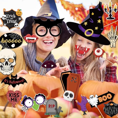 Halloween Photo Booth Props Set for Parties and Photos - 25 Pieces