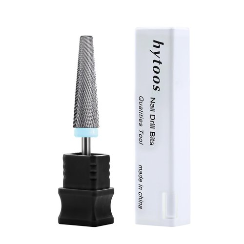 HYTOOS 24mm Super Long 5 in 1 Nail Drill Bits, Cross Tapered Carbide Bit, 3/32" Two-way Rotate for Both Hand, Remove Acrylic Nails/Gel, Electric File Tool Drills Manicure Accessories (2XF)