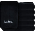 Vnoss Makeup Towels - Pack of 6 - Ultra Soft & Gentle Microfiber Coral Fleece Washcloth Face Make Up Remover, 13 x 13 in, Black
