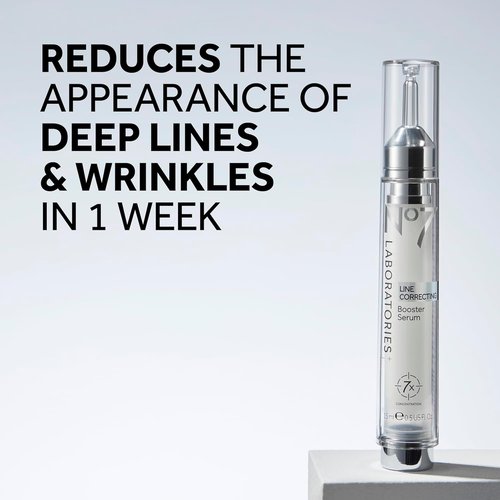 No7 Laboratories Line Correcting Booster Serum - Powerful Collagen Peptide Formula for Fine Lines - 15 ml