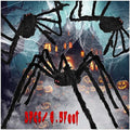 3 Pack Giant Outdoor Halloween Spiders - 6.5 FT Scary Fake Spider Decorations