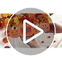 Reversible Wooden Halloween & Fall Pumpkin Decor with Warm LED Light