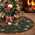 Christmas Tree Skirt 48 Inch Red Green Buffalo Plaid Snowflake Xmas Decor Xmas 04