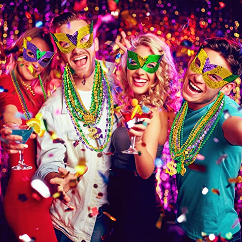 120-Piece Metallic Bead Necklaces for Mardi Gras Party Decorations
