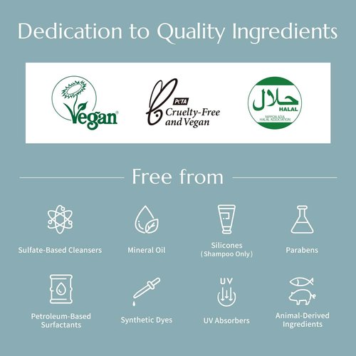 LIKOA Smooth & Neutral Shampoo - Vegan & Halal Botanical Care for Fine, Dry Hair | 500mL, White Floral Scent