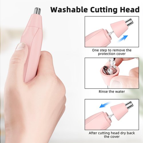 Setonia Ear and Nose Hair Trimmer for Men Women, Eyebrow and Facial Hair Trimmer with Powerful Motor and Dual-Edge Blades Rechargeable Painless 2 in 1 Metal Trimming Tool