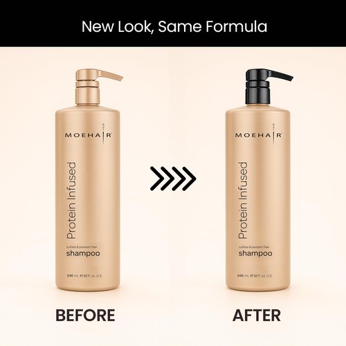 MOEHAIR Protein Infused Shampoo - Anti-Frizz & Moisturizing Formula for All Hair Types | 32 Fl Oz