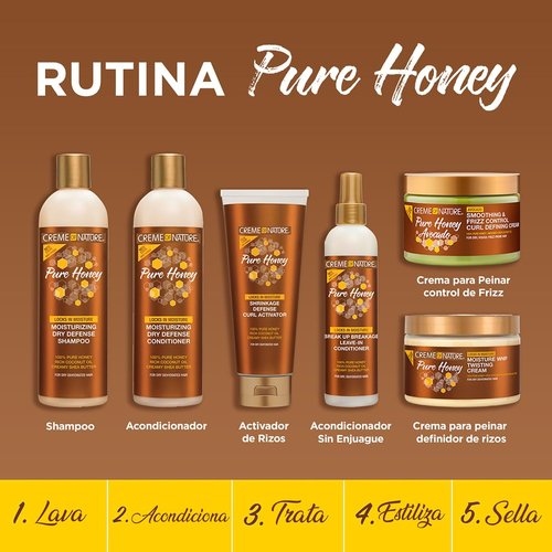 Creme of Nature Pure Honey Shampoo - Moisturizing Formula with Coconut Oil & Shea Butter | 12 oz for Dry Hair