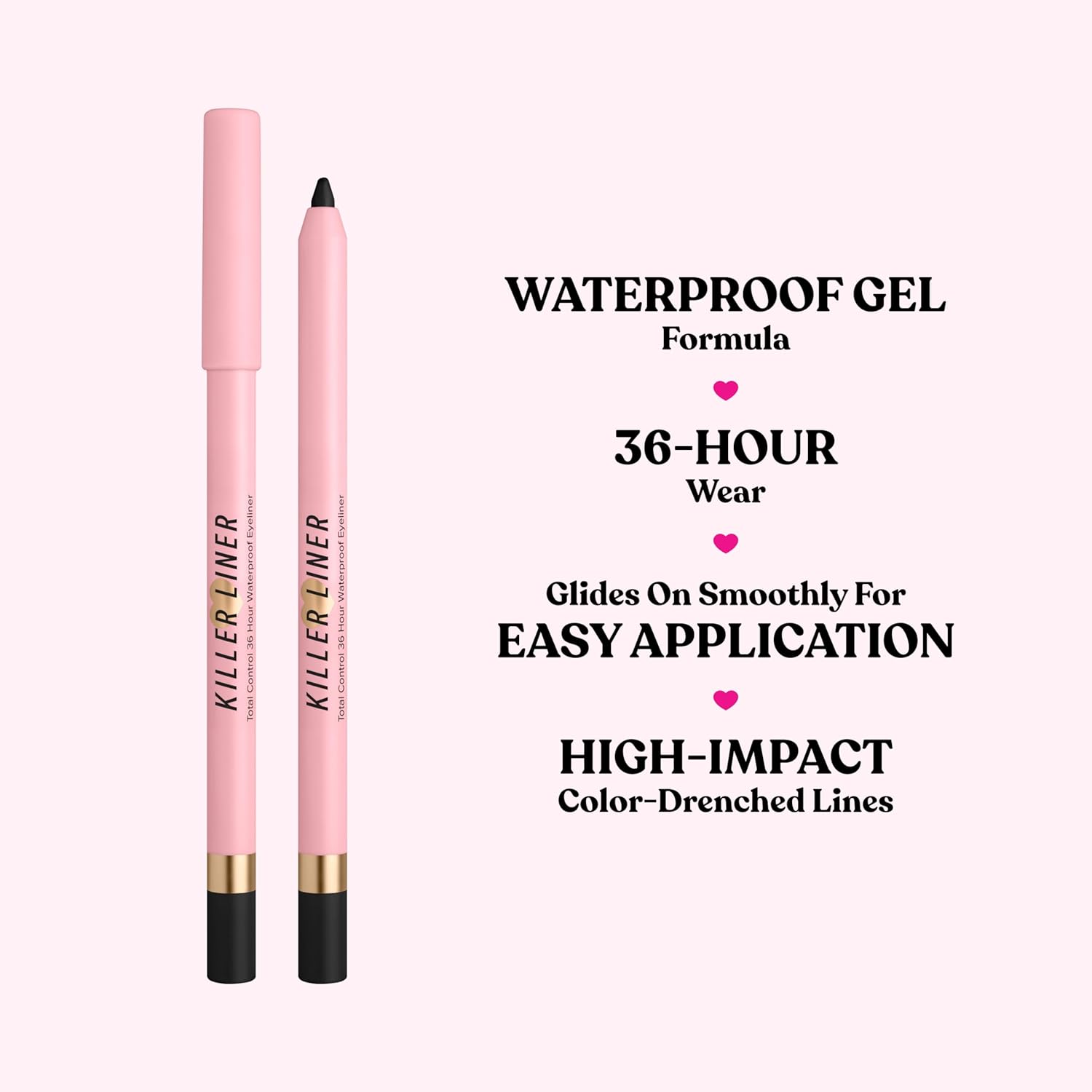 Too Faced Killer Liner Gel Eyeliner Pencil - 36-Hour Waterproof, Long-Lasting, Non-Flaking | 0.04 Ounce