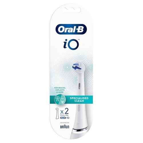 Oral-B iO Electric Toothbrush Heads - Specialized Clean for Deeper Plaque Removal, Pack of 2, White
