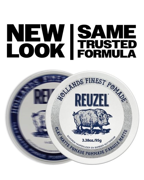 Reuzel Clay Matte Pomade - Medium Hold, Water Soluble, Flake-Free Finish | Easy to Wash Out for All Hair Types