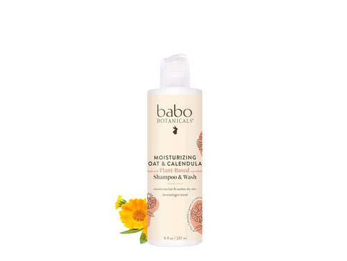 Babo Botanicals 2-in-1 Oat & Calendula Shampoo | Gentle Cleanser for Sensitive Skin – Vegan & Family Safe