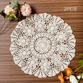 50cm Handmade Crochet Lace Doilies Set - Vintage Floral Round Tablecloths