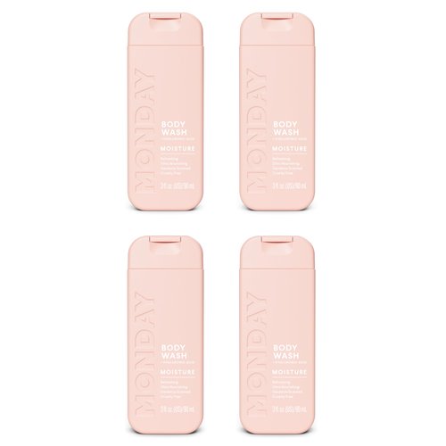 MONDAY Body Wash Moisture Travel Pack -90ML (4 Pack) - Nourishing Ingredients, Shea Butter, Coconut Oil and Grapefruit Extract, Hyrdrate and Replenish Skin