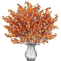 15 Pcs Fall Orange Baby's Breath Artificial Flowers Bulk Silk Gypsophila for DIY Home Decor
