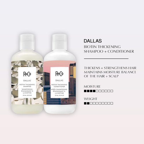 R+Co Dallas Biotin Thickening Shampoo & Conditioner Set - Volumizing Formula for Fine Hair - Sulfate-Free, Vegan - 8.5 oz (Pack of 2)