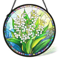 Floral Whimsical Suncatcher - Stained Glass Window Hanging Decor, 7.9 Inch, Variation of THIS listing
