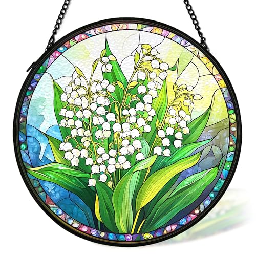 Floral Whimsical Suncatcher - Stained Glass Window Hanging Decor, 7.9 Inch, Variation of THIS listing