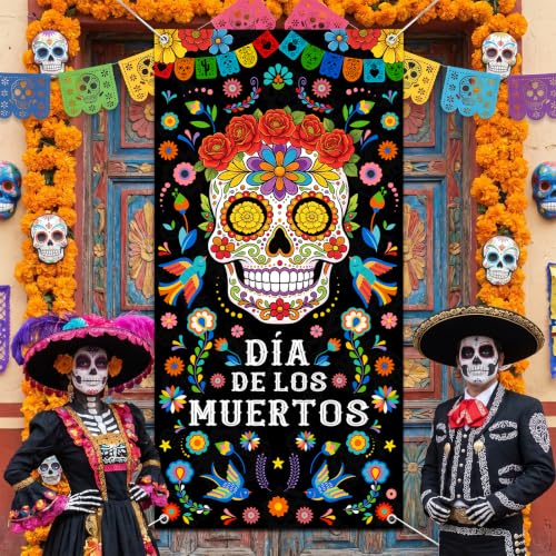 Día de los Muertos Door Banner – Day of the Dead Decor for Mexican Celebrations