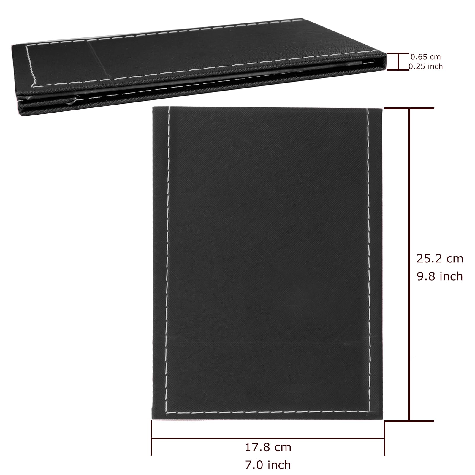 Yatnks 7x10 Inches Makeup Mirror, Portable PU Leather Folding Desktop Vanity Mirror with Adjustable Stand for Vanity Table, Office, Travel (L, Black)