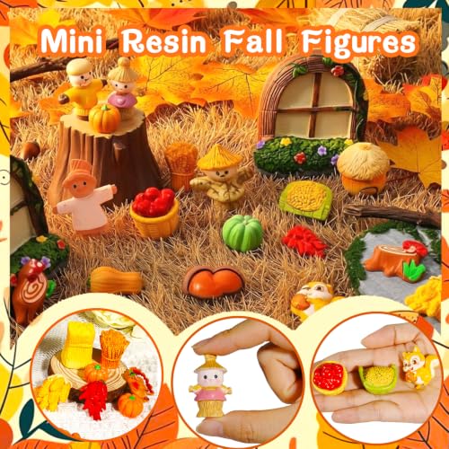 Thanksgiving Mini Resin Figurines Set - 30 Pieces Autumn Fall Decor