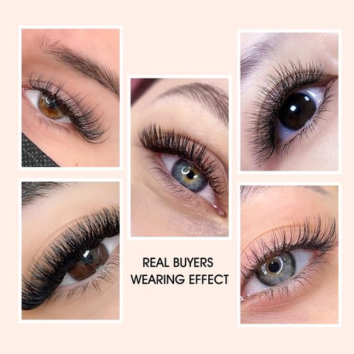 NATUHANA Eyelash Extensions 0.07 C Curl 8-14mm WW Shaped Clover Classic Easy Fan Permanent Volume Lash Extensions Automatic Blooming Flower Lash,Professional for Lash Techs(Double 4D,0.07-C,8-14Mix)