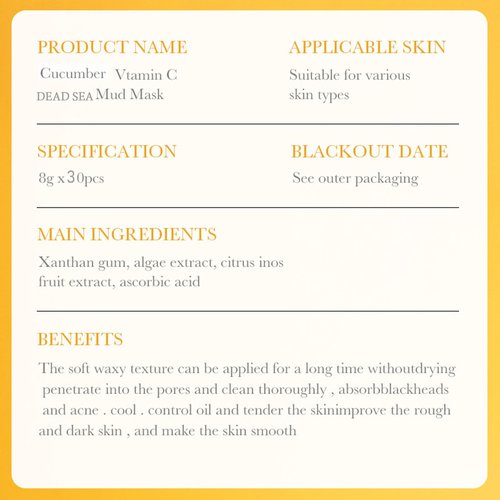Etuanxi 30Pcs Recovery Mud Mask Clay Mask for Face Vitamin C & Cucumber & Dead Sea Mud Masks for Face Face Mask Moisturizing Deep Cleansing Mud Mask Skin Care Set