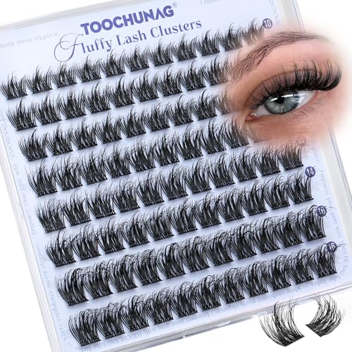 Manga Fluffy Eyelash Clusters - 10-16mm Wispy D Curl Fake Mink Lashes - DIY Natural & Glam Looks