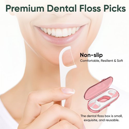 300 Dental Floss Picks, 30 Packs Dental Flossers with Floss Pick Case, Stocking Stuffers Adults, Bulk Stocking Stuffers for Adults, Party Favors Adult