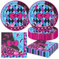 Monster Party Supplies Set for 20 Guests - Skull Plates & Napkins