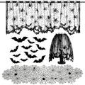 Heyigrow 19 Pcs Spider Web Halloween Decorations Set with Bat Variations
