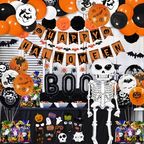 120 Pcs Halloween Party Decorations Kit with Jumbo Balloon & Banner - Variation of THIS Listing