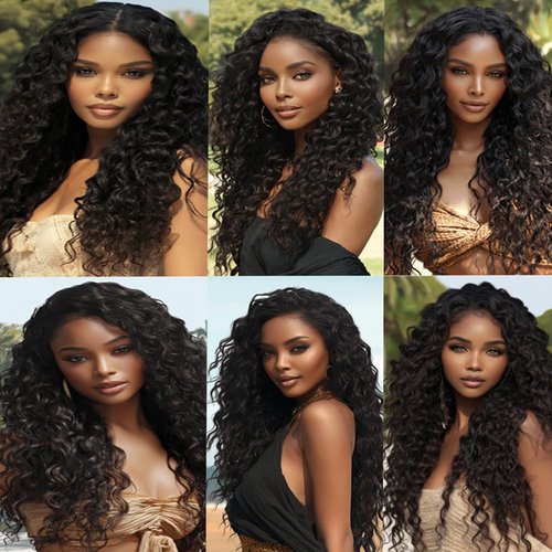 BilltiiWW Deep Wave Bundles Natural Black 8 10 12 Inch Brazilian Loose Deep Bundles Human Hair Soft and Silky for Women