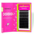 TDANCE Cashmere Lash Extensions Super Matte Black Volume Lash Extension C CC D DD B J L Curl 0.03-0.2mm Thickness Classic Lash Extensions Eyelash Extensions Professional Salon Use(0.05-DD,8-15 mm)