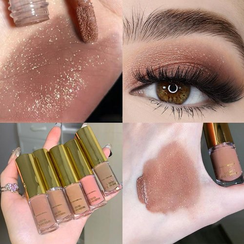 Regine Switzerland Warm Apricot Shimmer Liquid Eyeshadow - Longwear, Buildable & Blendable Cream, Vegan & Cruelty-Free
