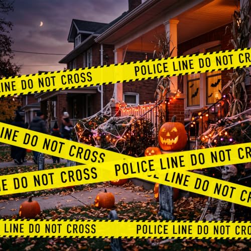 Police Line Do Not Cross Caution Tape - 2 Rolls, 3"x98 Ft, Waterproof & Durable, Party & Warning Decor