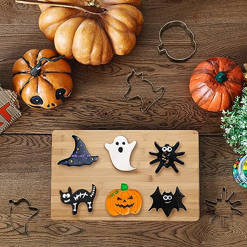 Halloween Cookie Cutters Set - 6 Shapes for Cookies, Muffins, Bread, Sandwiches