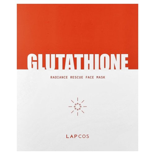 LAPCOS Glutathione Radiance Rescue Mask - Korean Skin Care Mask w/Glutathione, Niacinamide & Peptides - Hydrating Face Masks Spa Gifts for Women - Revitalizing & Firming Face Mask (5 Count, 0.91 oz)
