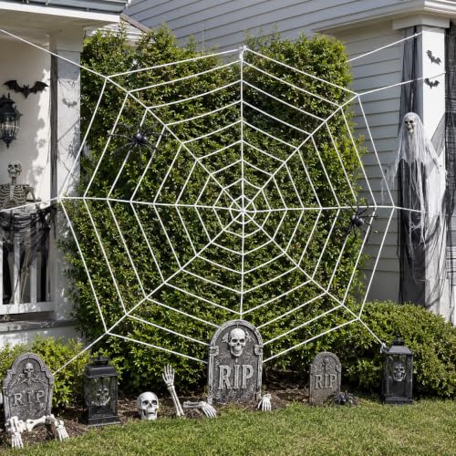 11.8ft White Spider Web Decoration with 9 Coils Halloween Outdoor Indoor