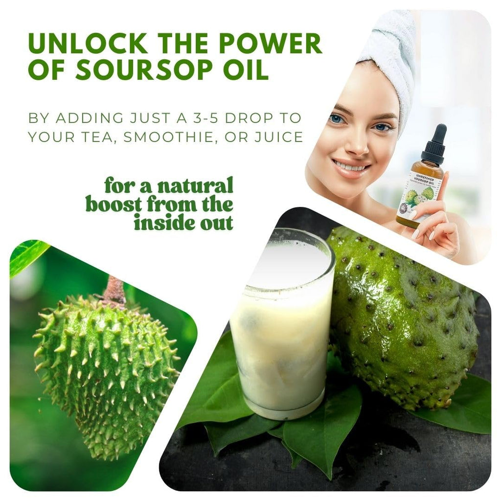 Virgin Soursop Oil (Anona Muricata, Graviola, Guanabana) – 100% Pure, Organic, Cold-Pressed, Unrefined – 1oz - 30ml – Natural Facial Oil & Moisturizer for Dry, Damaged, or Sensitive Skin.