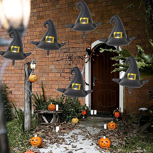 Halloween Witch Hat Foil Balloons - 6 Pack Jumbo Party Decorations