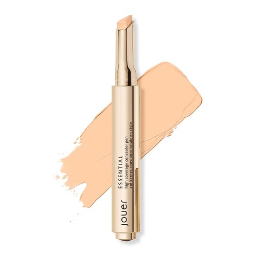 Jouer Essential High Coverage Concealer Pen - Brightening Under Eye Concealer for Dark Circles - Infused with Hyaluronic Acid & Vitamin E